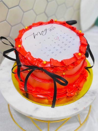 6 inch Ribbon Coquette Buttercream Cake