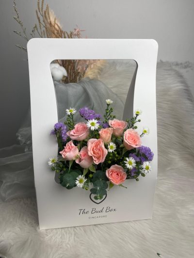 Pink Rosespray with Statice [The Bud Box]